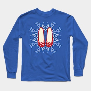 Cute red ladies pumps with mandala pattern Long Sleeve T-Shirt